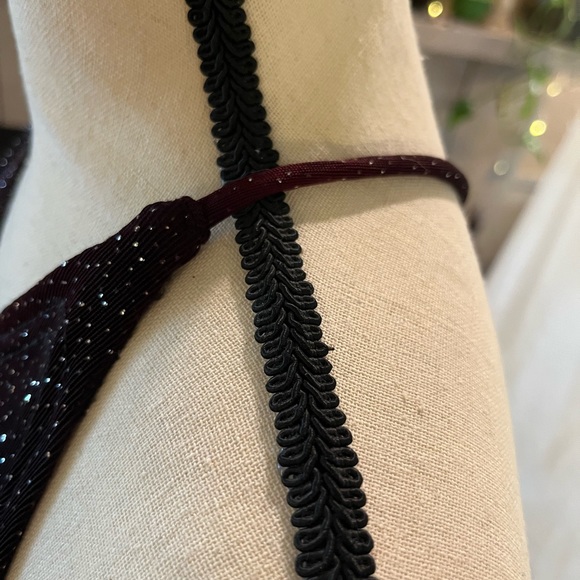 Vintage Y2K Gunne Saxe/Jessica McClintock  black shimmery open beaded back dress - Picture 8 of 9